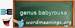 WordMeaning blackboard for genus babyrousa